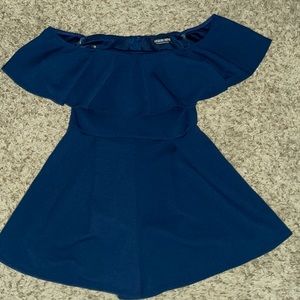 Blue fashion nova romper off the shoulder only worn once size medium
